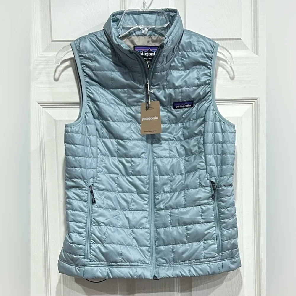 Patagonia Women’s Small Nano Puff Insulated Vest Thermal Blue NWT Puffy